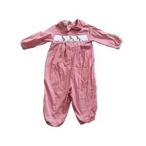 Smocked Bailey Boys Red Long-Sleeve Baby Romper